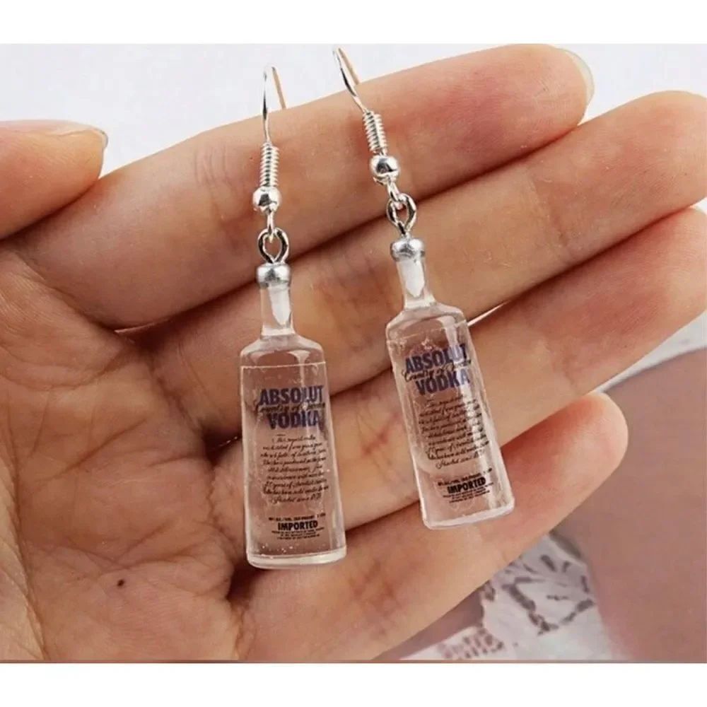 Vodka Earrings Liquor Funny Novel Jewelry Accessories Fashion Gift Dangling Part